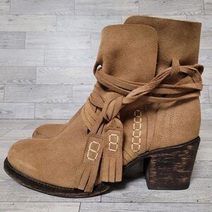 Miss Macie genuine leather Suede western Ankle Boots